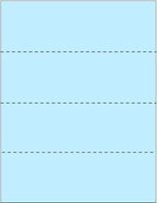 Limited Papers (TM) 8.5x11 Perforated Paper, 20/50 Pound, 75 GSM, Variety of Perforation Sizes and Colors, for Forms, Tickets, Postcards, Business Cards. (Blue, 4 up - horizontal every 2.75")