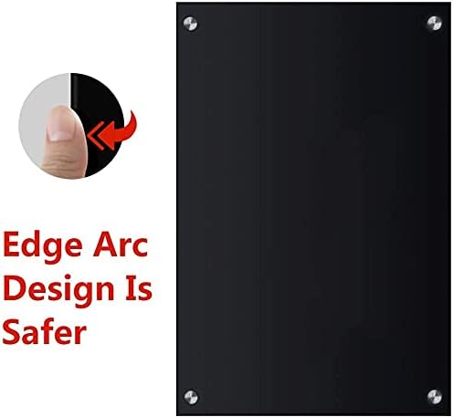 Black Glass Board Frameless Tempered Glass Dry Erase Board with Marker Tray for Interactive Office, Wall Mounted Frosted Glass Board, 60" x 40", Black