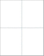 Limited Papers (TM) 8.5x11 Perforated Paper, 20/50 Pound, 75 GSM, Variety of Perforation Sizes and Colors, for Forms, Tickets, Postcards, Business Cards. (White, 4 up – 1 Hor. & 1 Ver.)