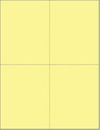 Limited Papers (TM) 8.5x11 Perforated Paper, 20/50 Pound, 75 GSM, Variety of Perforation Sizes and Colors, for Forms, Tickets, Postcards, Business Cards. (Canary, 4 up – 1 Hor. & 1 Ver.)