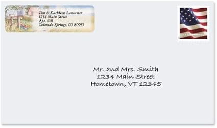 Colorful Images American Countryside Rolled Personalized Return Address Mailing Labels with Dispenser, Customize with Name & Shipping Address, 500 ¾” x 2½” Self Adhesive, Easy Peel Label Roll