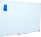 Glass Dry Erase Board - Magnetic Whiteboard with Frameless Mounting, Premium Tempered Glass Surface & Accessory Tray - Perfect for Office, Classroom, or Home (60" x 40")