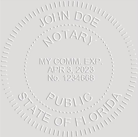 MaxMark Notary Seal Round Pink Embosser for Florida State - Includes Gold Burst Seal Labels (50 Count)