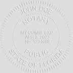 MaxMark Notary Seal Round Pink Embosser for Florida State - Includes Gold Burst Seal Labels (50 Count)