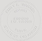 MaxMark Notary Seal Round Pink Embosser for Oklahoma State - Includes Gold Burst Seal Labels (50 Count)