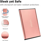 Maxone 320GB Ultra Slim Portable External Hard Drive HDD USB 3.0 Compatible with PC, Laptop, Rose Pink