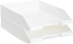 Stockroom Plus Paper Trays for Classroom - 4 Pack, White, 10 x 13.5 x 2.5 in - Desk Organizer Stacking Trays for Classroom Organization & Office Document Storage
