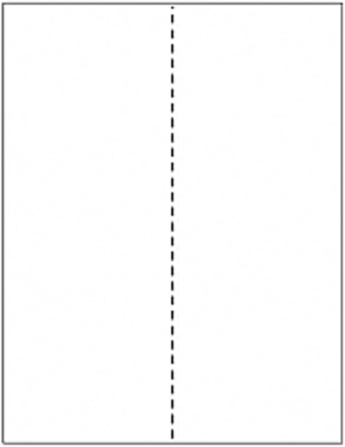 Limited Papers (TM) 8.5x11 Perforated Paper, 20/50 Pound, 75 GSM, Variety of Perforation Sizes and Colors, for Forms, Tickets, Postcards, Business Cards. (White, 2 up – vertical 4 1/4”)