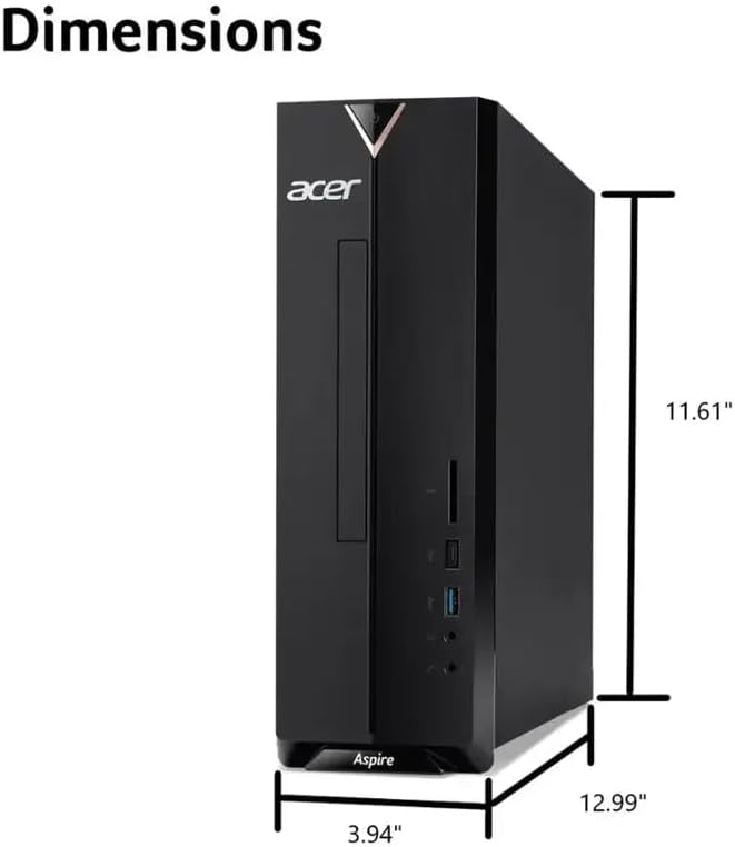 acer Aspire Desktop | 16GB RAM | 1TB Storage (512GB SSD+512GB Docking Station Set | Windows 11 Pro with Microsoft Office Trial | Dual-Core Intel Celeron | Keyboard & Mouse | Wi-Fi | Black