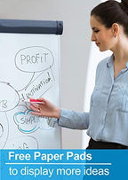 2 Pack Dry Erase Easel 36" x 24", Height Adjustable Magnetic White Board Easel with Tripod Stand, Office Presentation Easel Board with Flipchart Pad, Magnets & Eraser, Black