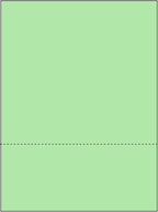 Limited Papers (TM) 8.5x11 Perforated Paper, 20/50 Pound, 75 GSM, Variety of Perforation Sizes and Colors, for Forms, Tickets, Postcards, Business Cards. (Green, 2 up – 3.5” from bottom)