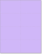 Limited Papers (TM) 8.5x11 Perforated Paper, 20/50 Pound, 75 GSM, Variety of Perforation Sizes and Colors, for Forms, Tickets, Postcards, Business Cards. (Lavender/orchid, 8 up)