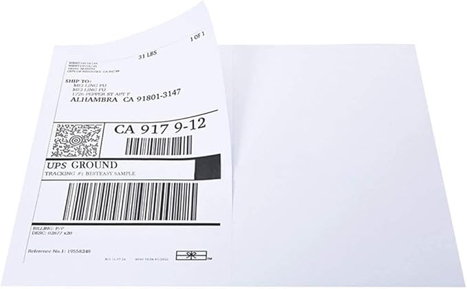 BESTEASY 16000 Round Corner Half Sheet Self Adhesive Shipping Labels for Laser and Ink Jet Printers, White Blank (8000 Sheets, 16000 Labels)