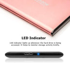 Maxone 1TB Ultra Slim Portable External Hard Drive HDD USB 3.0 Compatible with PC, Laptop, Rose Pink