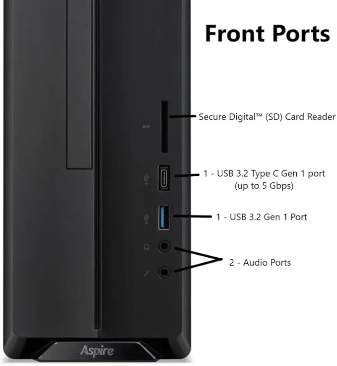 acer Aspire Desktop | 64GB RAM | 2.5TB Storage (2TB SSD+512GB Docking Station Set | Windows 11 Pro with Microsoft Office Trial | Dual-Core Intel Celeron | Keyboard & Mouse | Wi-Fi | Black