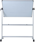 VIZ-PRO Double-Sided Magnetic Mobile Whiteboard, 72 x 40 Inches, Rolling Dry Erase Board Easel Stand on Wheels with Aluminium Frame for School Office Home