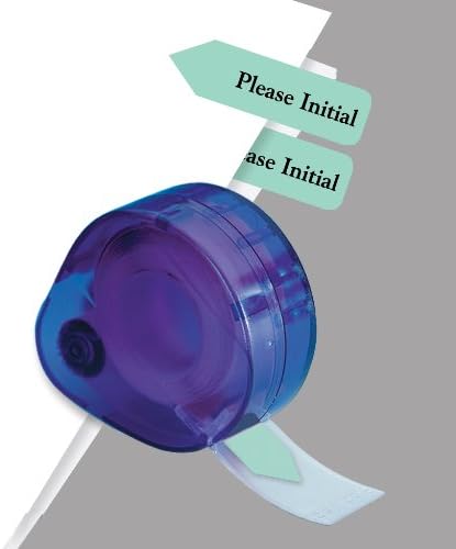 Redi-Tag "Please Initial" Printed Arrow Dispenser Flags, 120 Flags per Dispenser, Mint Adhesive Reminders, 1-3/4" x 9/16" (B81114)