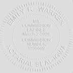 MaxMark Notary Seal Round Pink Embosser for Iowa State - Includes Gold Burst Seal Labels (50 Count)