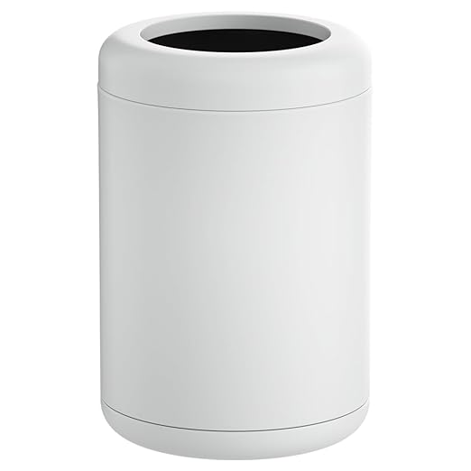 White Open Top Trash can,10L/2.6GAL, Wastebasket Bin,Garbage Can for Bathroom,Living Room,Office,Kitchen,Bedroom,Hotel (White)