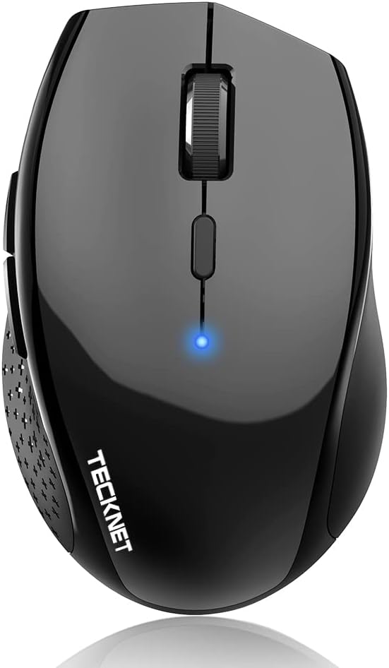 TECKNET Bluetooth Mouse, 4800 DPI Wireless Mouse, 2-Year Battery 6 Adjustable DPI, 6 Buttons Compatible with Laptop/Windows/Computer - Black
