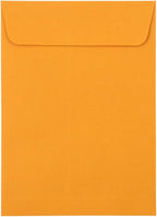 JAM PAPER 5 1/2 x 7 1/2 Open End Catalog Envelopes with Peel and Seal Closure - Brown Kraft Manila - Bulk 500/Carton