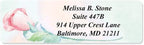 Soft Rose Watercolor Designer Rolled Address Labels with Elegant Plastic Dispenser