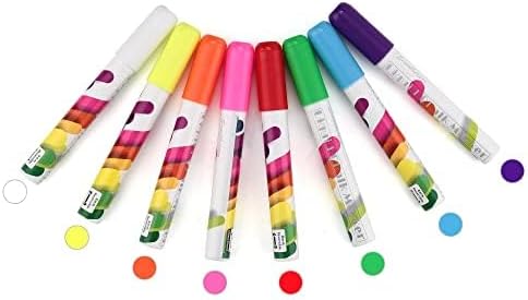 SMOOTHERPRO Liquid Chalk Marker Set 8 Colors 6mm Hightlight Blackboard Colorful Markers for Store Promotion, Menu Board, Art Decoration, Advertisement, Chalkboard (Multicolor)