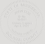 MaxMark Notary Seal Round Pink Embosser for Mississippi State - Includes Gold Burst Seal Labels (50 Count)