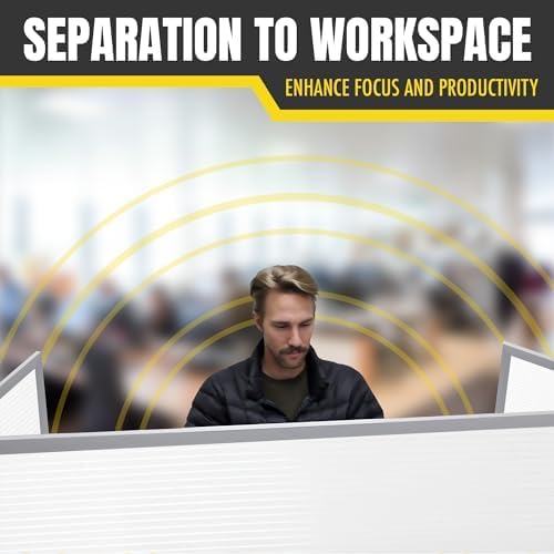 OBEX Polycarbonate Office Desk Mounted Privacy Screen Adjustable Table Top Panel Divider, Universal Aluminum Bracket-USA Made, 18" x 36", White