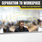 OBEX Polycarbonate Office Desk Mounted Privacy Screen Adjustable Table Top Panel Divider, Universal Aluminum Bracket-USA Made, 24" x 60", White