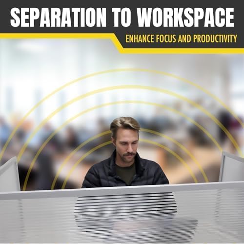 OBEX Polycarbonate Office Desk Mounted Privacy Screen Adjustable Table Top Panel Divider, Universal Aluminum Bracket-USA Made, 18" x 66", Translucent