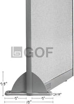 GOF Freestanding Office Partition, Large Fabric Room Divider Panel, 72" W x 48" H