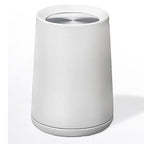 10 L/2.6Gallen,Swing Lid Trash Can,Metal Garbage Can with Flipping Lid,for Bathroom,Living Room,Bedroom,Hotel,Office, Laundry Room(White)