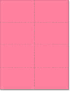 Limited Papers (TM) 8.5x11 Perforated Paper, 20/50 Pound, 75 GSM, Variety of Perforation Sizes and Colors, for Forms, Tickets, Postcards, Business Cards. (Cherry, 8 up)