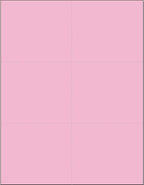 Limited Papers (TM) 8.5x11 Perforated Paper, 20/50 Pound, 75 GSM, Variety of Perforation Sizes and Colors, for Forms, Tickets, Postcards, Business Cards. (Pink, 6 up)