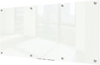 J&J worldwide Glass Dry Erase Board 8' x 4', Glass Whiteboard Magnetic, Large Frameless Glass White Boards for Walls, Includes Magnets, Marker Tray, Eraser for Office, Home, School