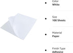 L LIKED 8.5" x 11" Printable White Sticker Paper Full Sheet Label, Matte, for Laser & Inkjet Printers (100 Sheets)