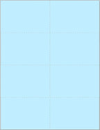 Limited Papers (TM) 8.5x11 Perforated Paper, 20/50 Pound, 75 GSM, Variety of Perforation Sizes and Colors, for Forms, Tickets, Postcards, Business Cards. (Blue, 8 up)