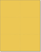 Limited Papers (TM) 8.5x11 Perforated Paper, 20/50 Pound, 75 GSM, Variety of Perforation Sizes and Colors, for Forms, Tickets, Postcards, Business Cards. (Gold, 6 up)