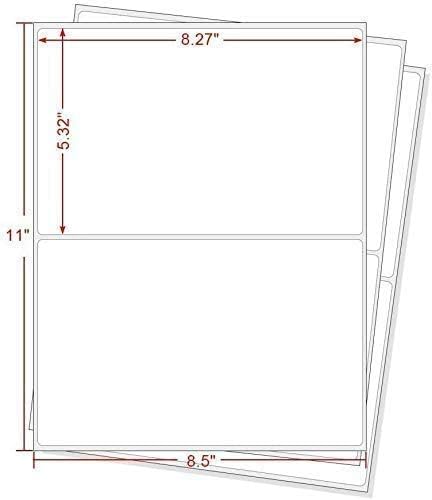 BESTEASY Round Corner Half Sheet Self Adhesive Shipping Labels for Laser and Ink Jet Printers, White Blank (2000 Sheets, 4000 Labels)