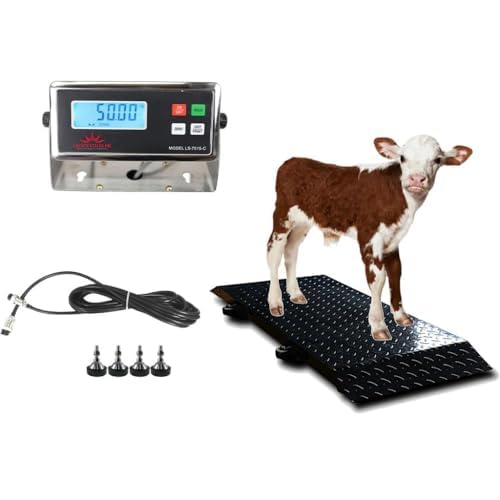 Liberty LS-920-2k Industrial Portable Floor Scale for Small Animal, Platform 50" x 20" / up to 2000 lbs (Made in USA) Scale System