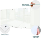 J&J worldwide Glass Dry Erase Board 8' x 4', Glass Whiteboard Magnetic, Large Frameless Glass White Boards for Walls, Includes Magnets, Marker Tray, Eraser for Office, Home, School