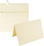 Wishop 50 Pack Self-Adhesive Envelopes with Fold Cards for Wedding Invitations, Greeting Cards, Baby Shower, Letter Mailing (Cream Color, 4x6)