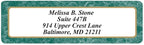 Green Marble Designer Rolled Name & Address Labels with Elegant Plastic Dispenser