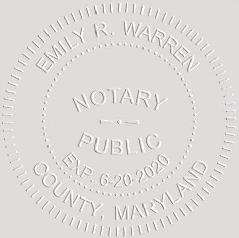 MaxMark Notary Seal Round Pink Embosser for Maryland State - Includes Gold Burst Seal Labels (50 Count)