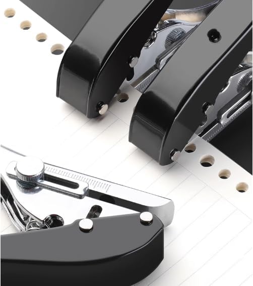 Single Hole Punch 1/4 inch-6mm Round Heavy Duty Hole Puncher Badge Hole Punch Paper Punch Portable Hand Held Long Hole Puncher for Craft Paper Plastic Cardboard Business Card Photos-Black