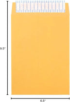 JAM PAPER 6 1/2 x 9 1/2 Open End Envelopes with Peel and Seal Closure - Brown Kraft Manila - Bulk 500/Box