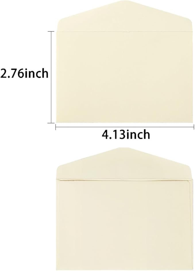 120 Pack Kraft Mini Envelopes Small Envelopes Self-Adhesive Tiny Pockets for Business Cards Christmas Holiday Small Gift Cards Invitations Cards(4.13"×2.76") (Cream Color)