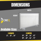 OBEX Screen Extender Polycarbonate Desk Privacy Panel & Divider for Office Cubicle, 18" x 66", Translucent