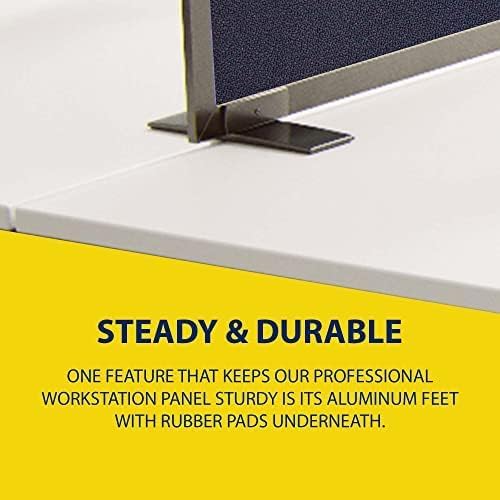 OBEX Acoustical Free Standing Privacy Screen, Cubicle Accessories Desk Privacy Panel, Desk Dividers for Office, Office Furniture Partitions Portable Sound Proof Dividers, 12" x 60", Slate